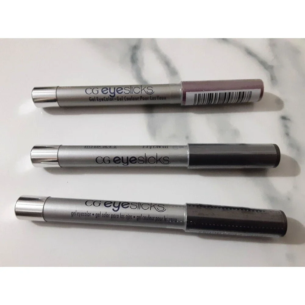 A lot OF 3 Cover Girl Eye Slicks Gel- 2 BLACK VELVET, 1 MIDNIGHT ROSE .08oz